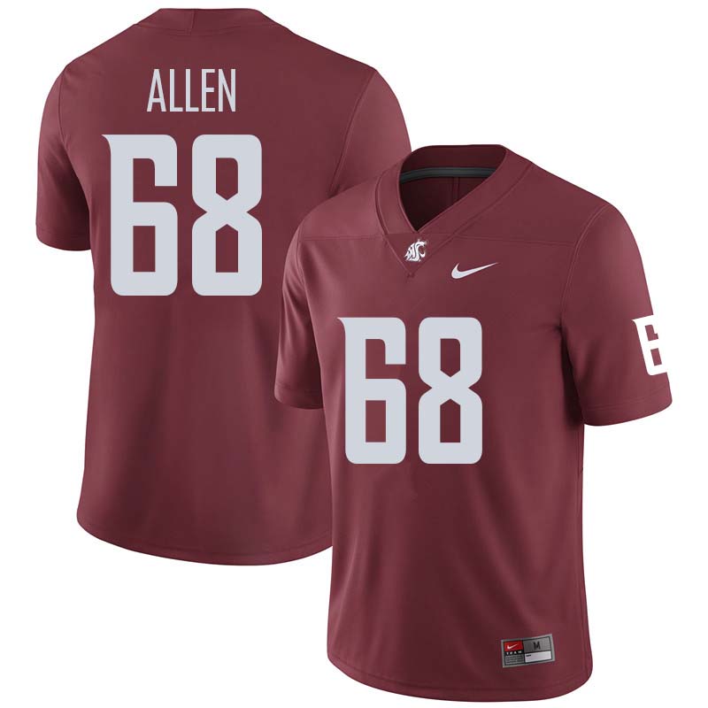 Men #68 Matthew Allen Washington State Cougars College Football Jerseys Sale-Crimson